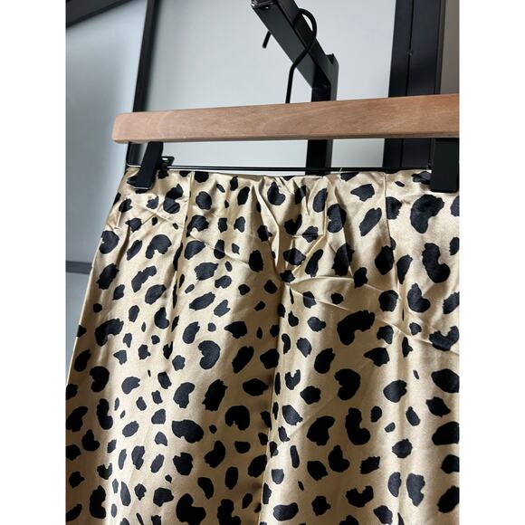 NWT kourt Satin Midi Skirt Leopard Print - Picture 7 of 11